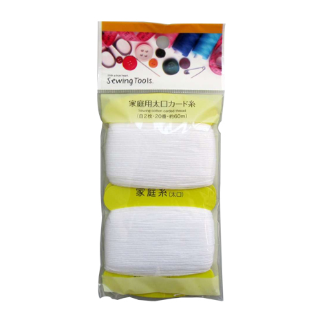 家庭糸太口カード巻　６０ｍ　白×白